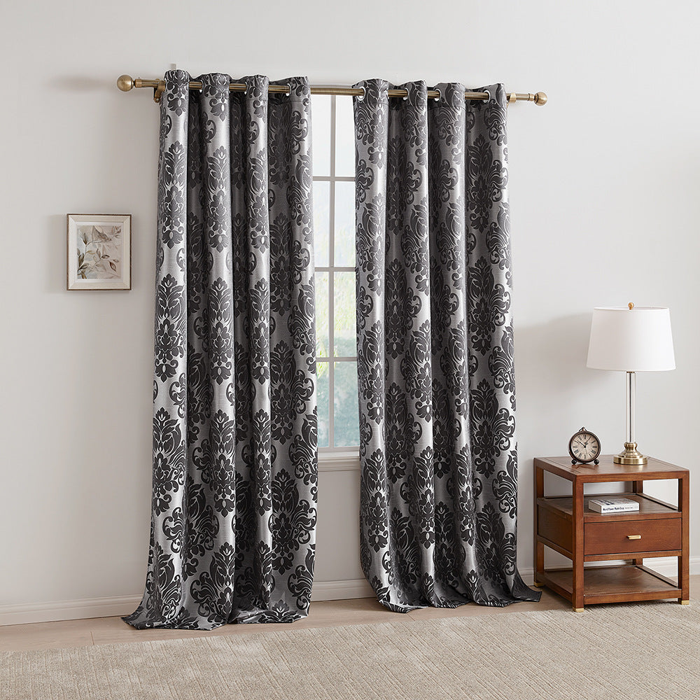 Rideau en jacquard. Jacquard Blackout Paisley Printed Window Curtains.