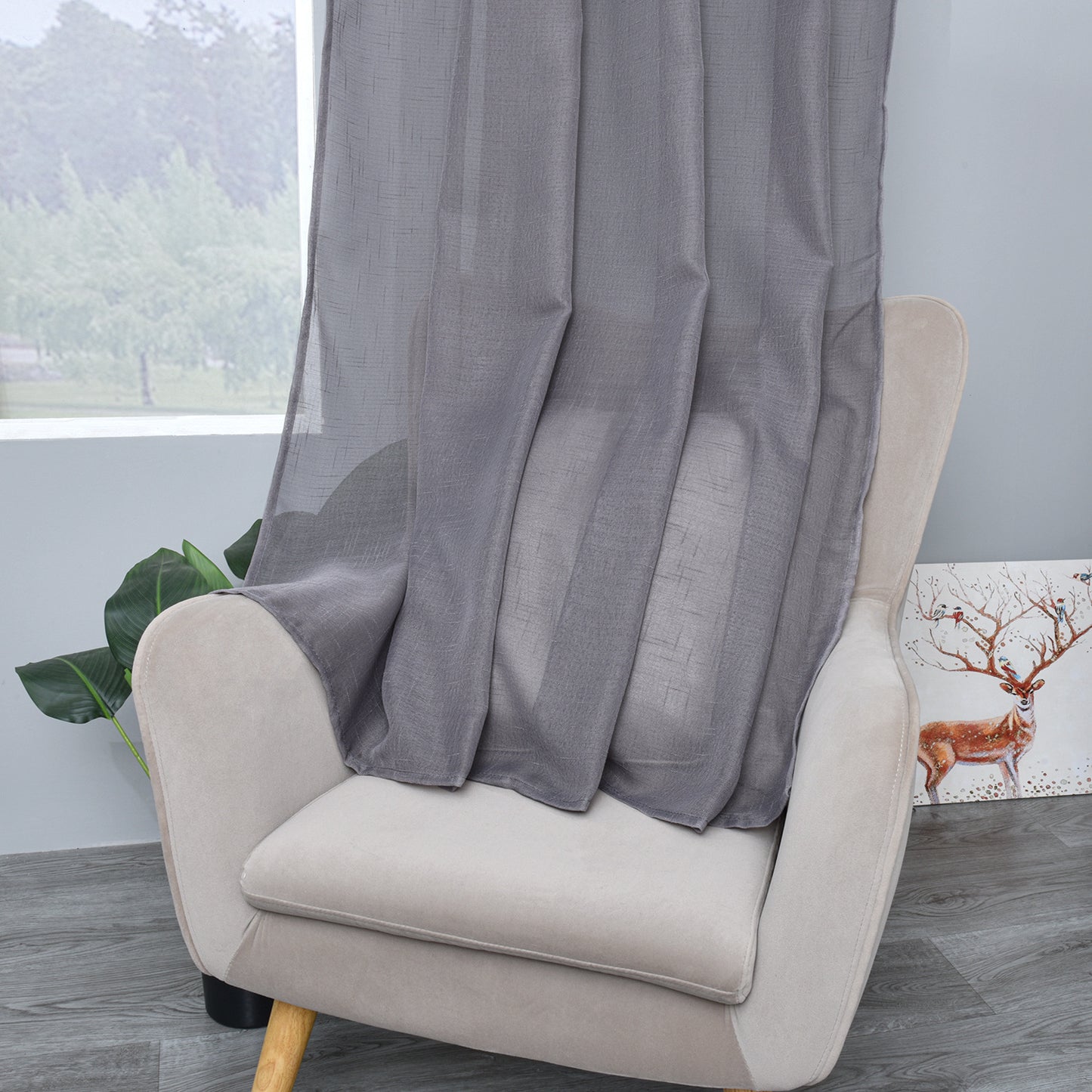 Rideau fin en voile. Gray Gauze Bedroom Living Room Hotel Window Curtain