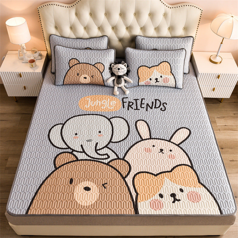 Parure de lit pour enfant 90x190cm. Bed Mattress Cover Silky Latex Pillowcase Set