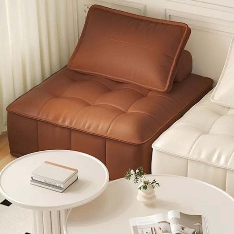 Modern white sofa in a minimalist style.