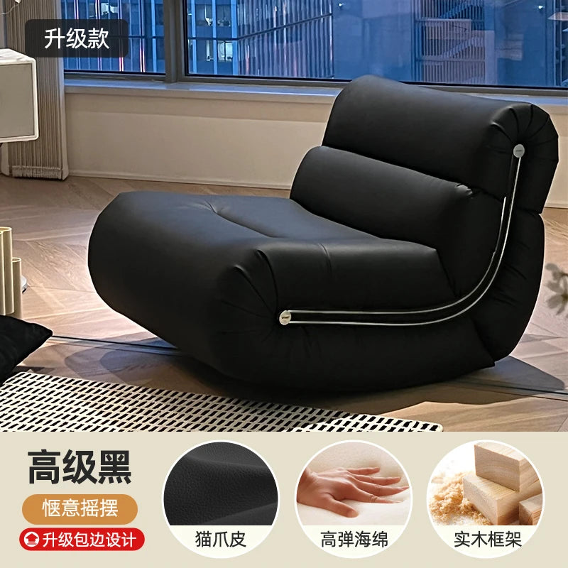 White leather sofa/armchair.