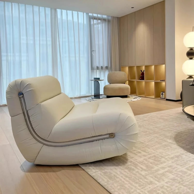 White leather sofa/armchair.