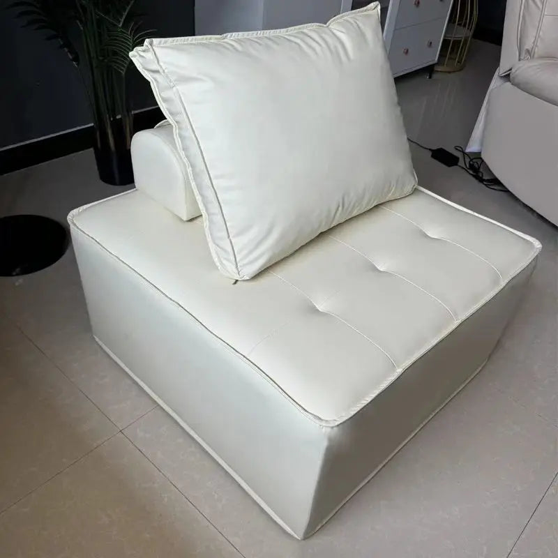 Modern white sofa in a minimalist style.