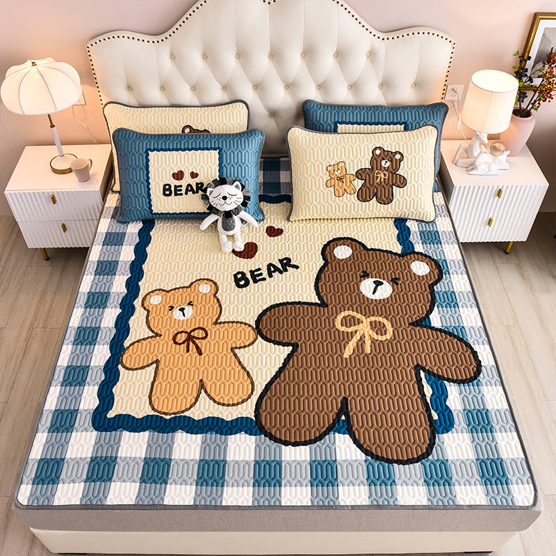 Parure de lit pour enfant 90x190cm. Bed Mattress Cover Silky Latex Pillowcase Set