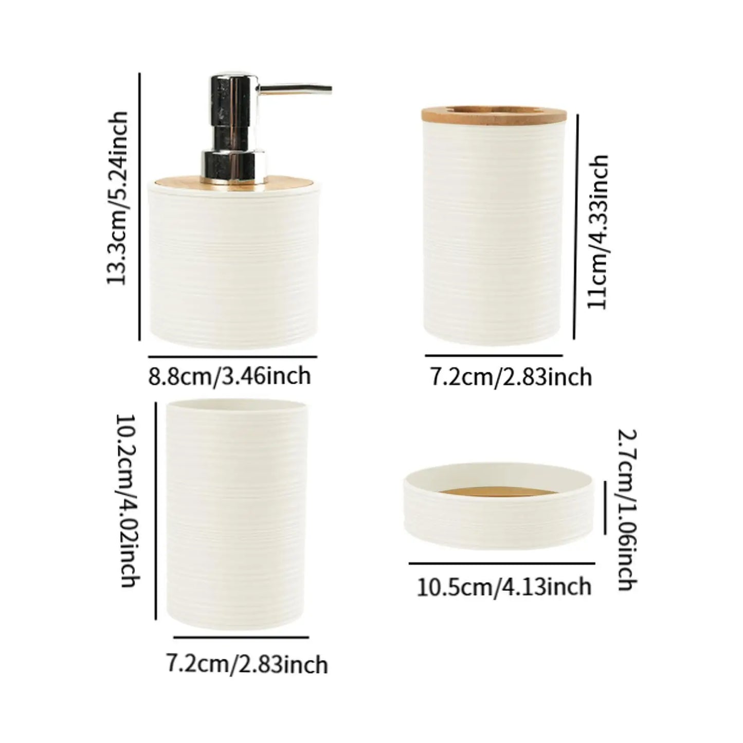 Ensemble d'accessoires pour salle de bain, 4 pièces.