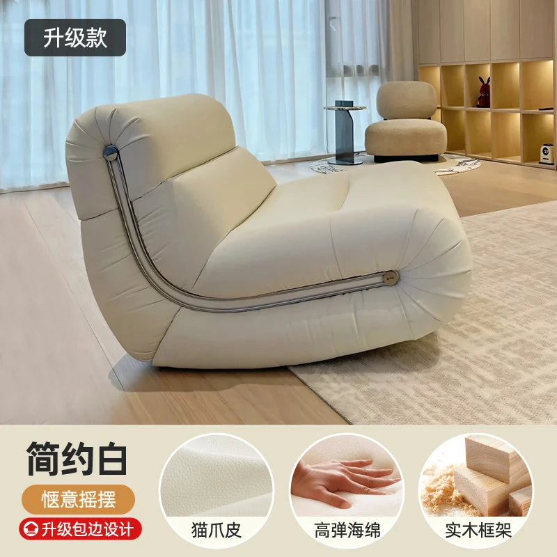 White leather sofa/armchair.