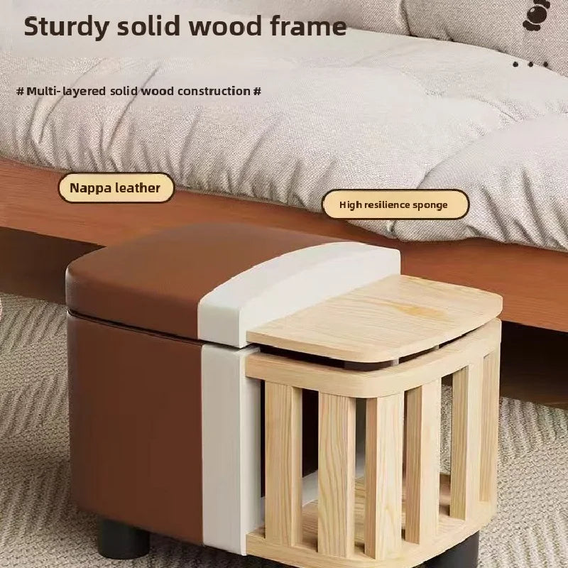 Pouf avec rangement pour salon ou chambre de dimensions 32x25x22cm.