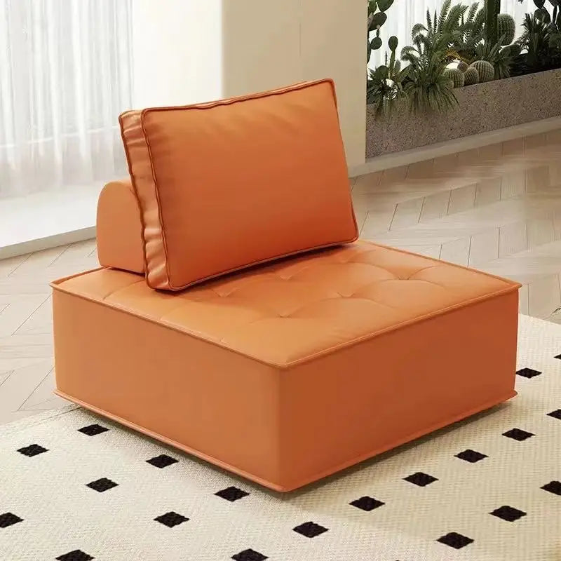 Modern white sofa in a minimalist style.