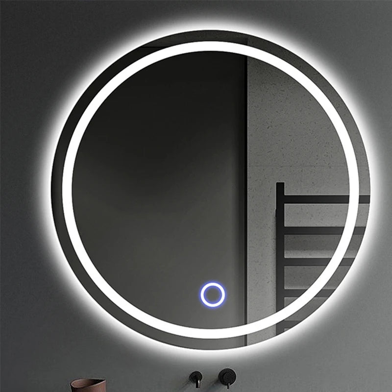 Miroir LED HD pour salle de bain, 40x40cm.