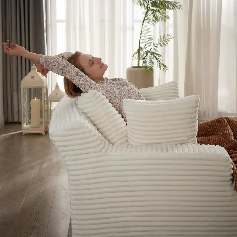 Sofa multifonctionnel blanc confort plus.