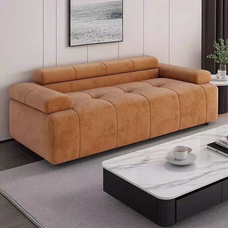 Canapé de salon avec accoudoirs, en velours de style nordique, 200cm.