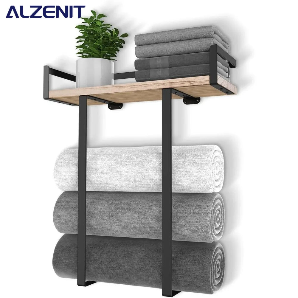 Porte serviettes en acier pour salle de bain.