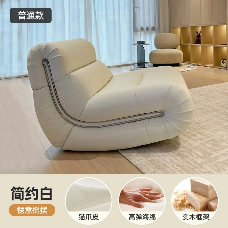 White leather sofa/armchair.