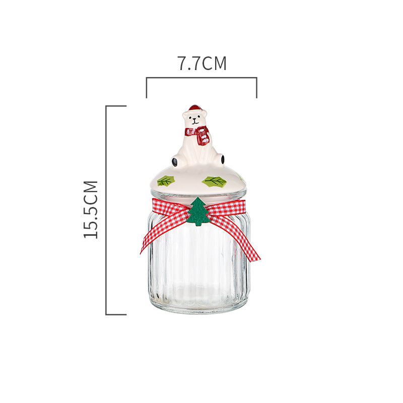 Pot en verre de rangement pour condiments. Glass Candy Jar Storage Dried Fruit  Snack.