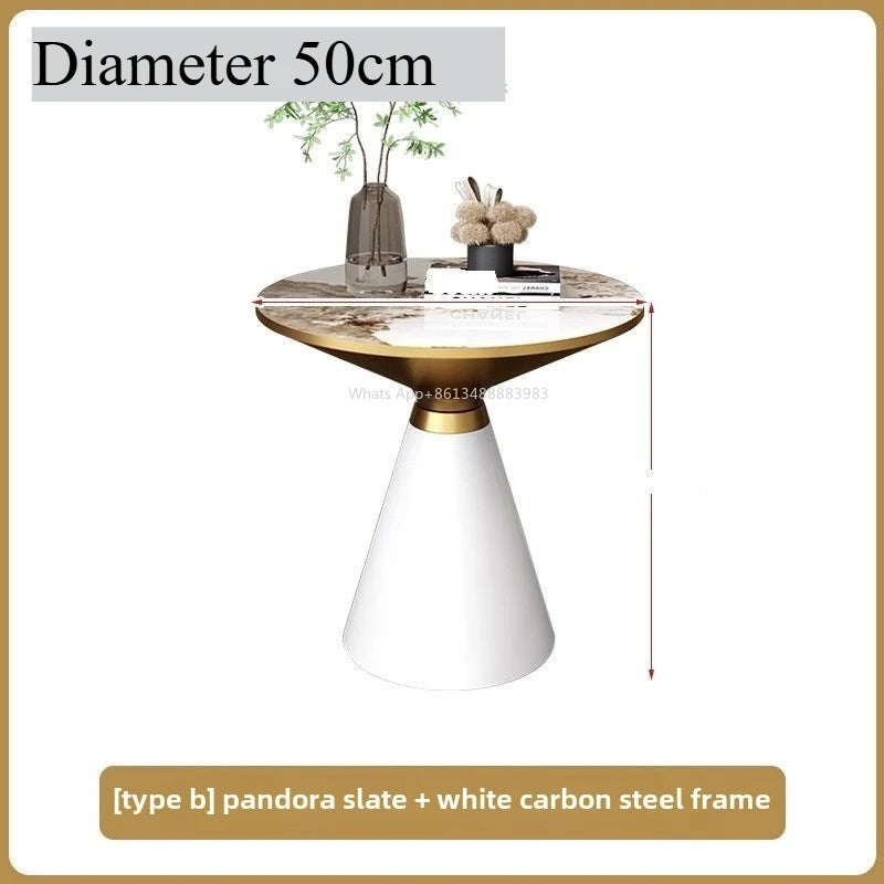 Table basse ronde élégante, 50cm de diamètre.