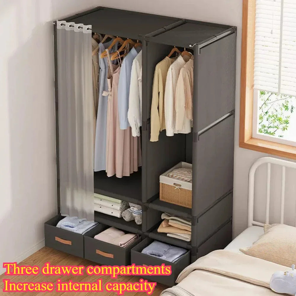 Armoire d'appoint, pour chambre ou petits espaces. Bedroom Wardrobe Dustproof Large Capacity.