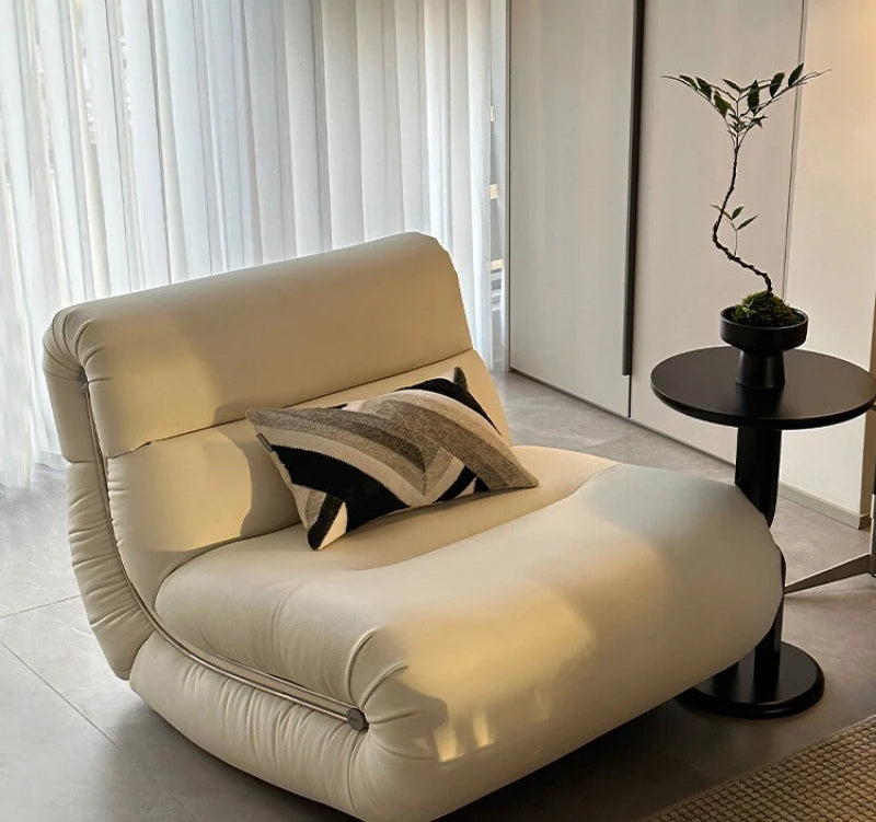 White leather sofa/armchair.
