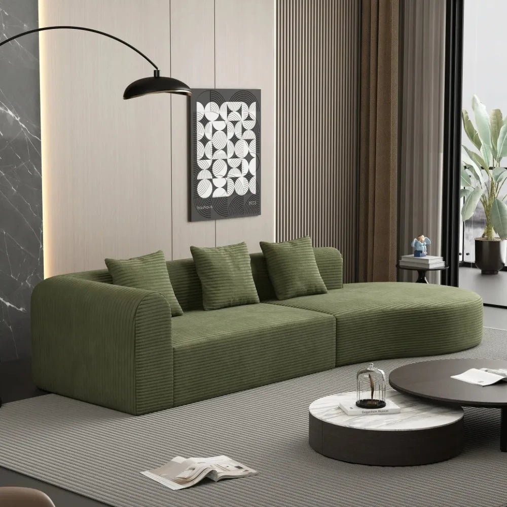 Canapé Élégant et moderne de style européen, 4 places avec ses coussins assortis.