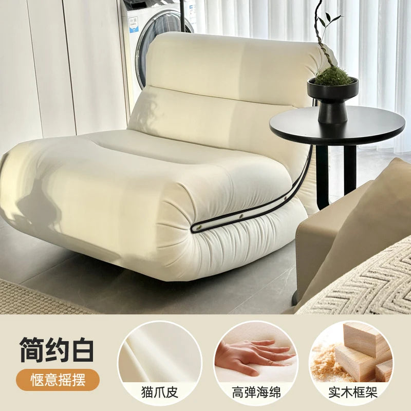 White leather sofa/armchair.
