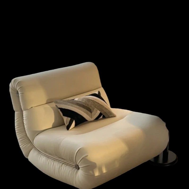White leather sofa/armchair.