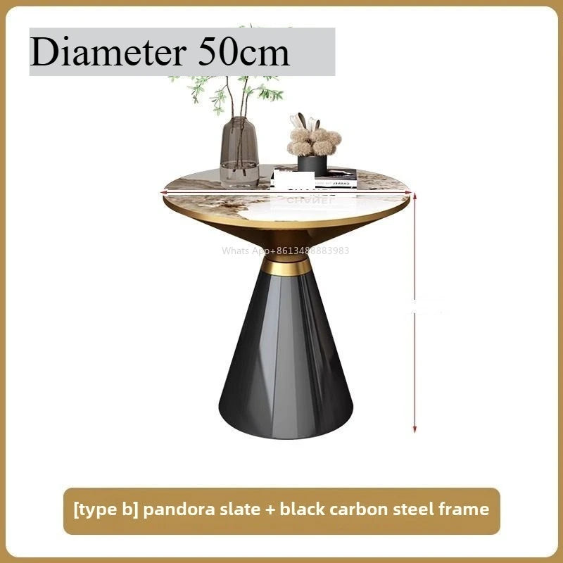 Table basse ronde élégante, 50cm de diamètre.