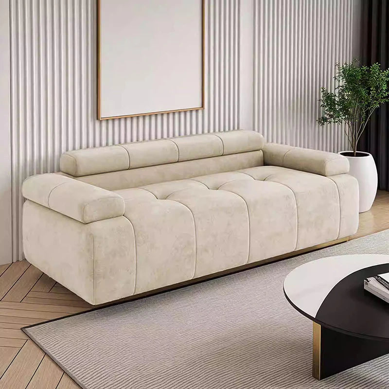 Canapé de salon avec accoudoirs, en velours de style nordique, 200cm.