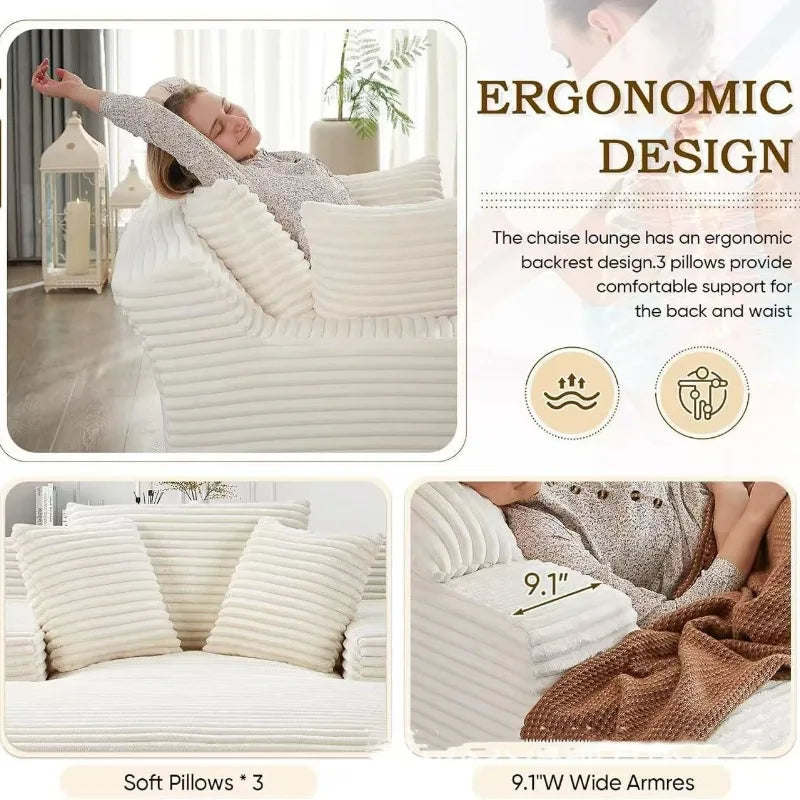 Sofa multifonctionnel blanc confort plus.