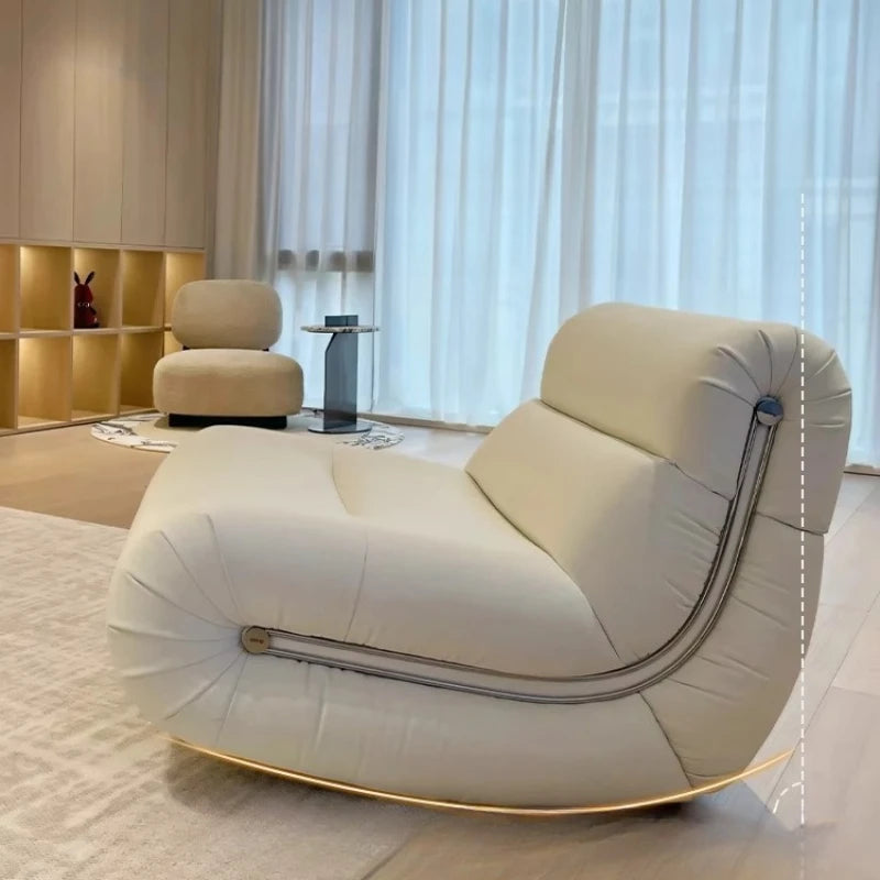 White leather sofa/armchair.
