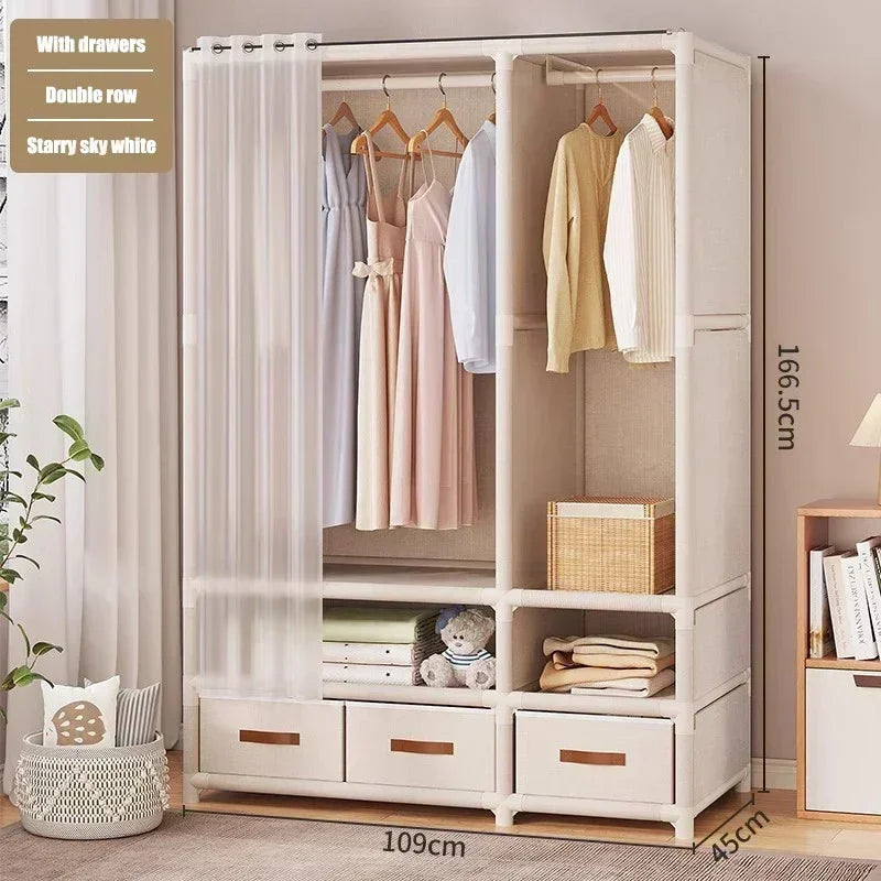 Armoire d'appoint, pour chambre ou petits espaces. Bedroom Wardrobe Dustproof Large Capacity.