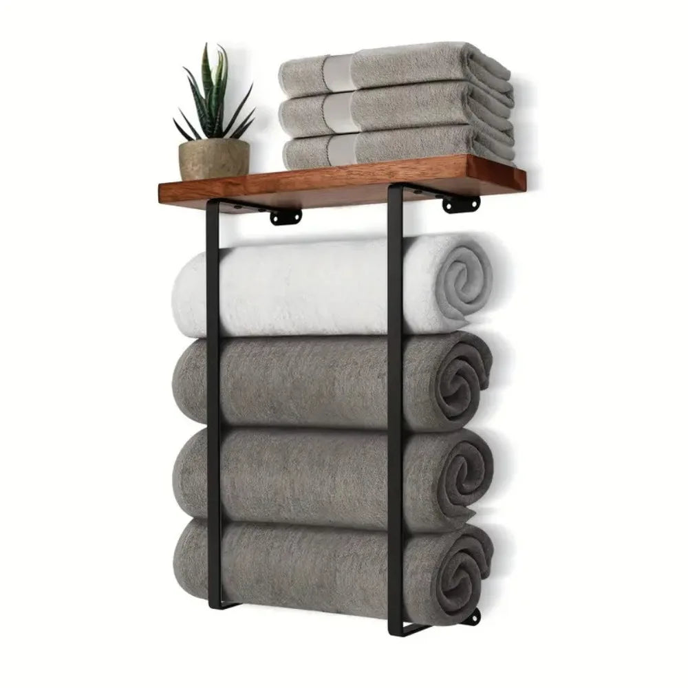 Porte serviettes en acier pour salle de bain.