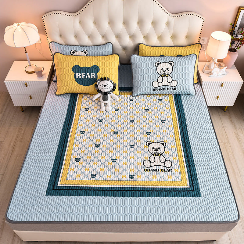 Parure de lit pour enfant 90x190cm. Bed Mattress Cover Silky Latex Pillowcase Set