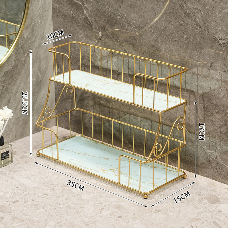 Étagère double niveaux en aluminium. Bathroom Shelves Shower Storage Basket Organizer.