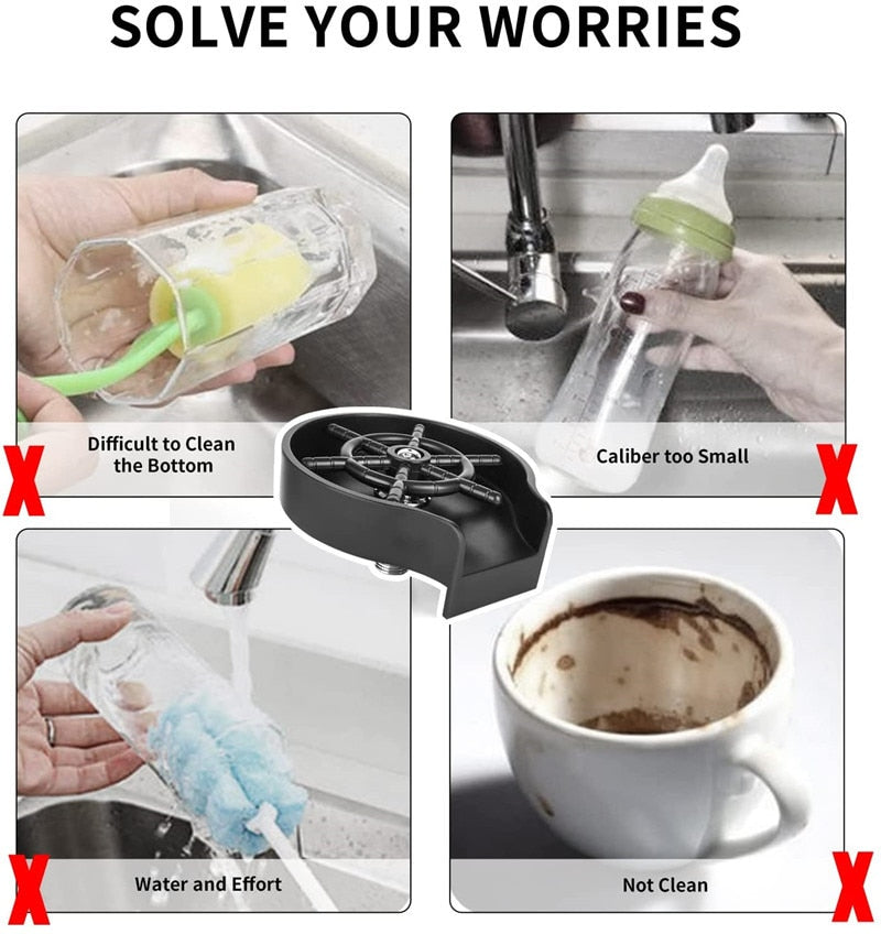 Laveur de tasses automatique. Automatic Cup Washer Bar Glass Rinser Cleaning.