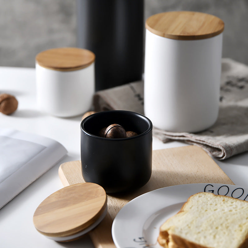 Boite de rangement pour condiments en Céramique. Nordic Ceramic Airtight Jar Kitchen.