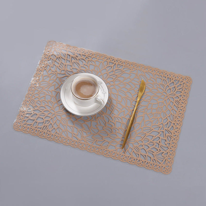Round Lace Flower PVC Coaster Mat Placemats