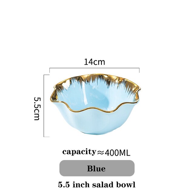 Plat luxueux en céramique. Ceramics Vegetable Fruit Salad Bowls And Plates.