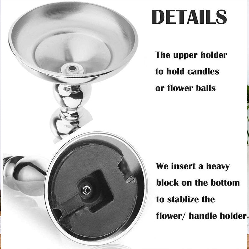 Centre de table pour réception. Centerpiece Flower Candle Holders Wedding Party Decoration.