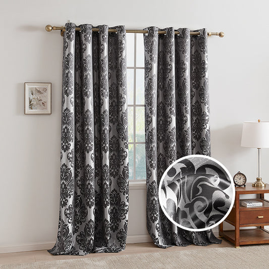 Rideau en jacquard. Jacquard Blackout Paisley Printed Window Curtains.