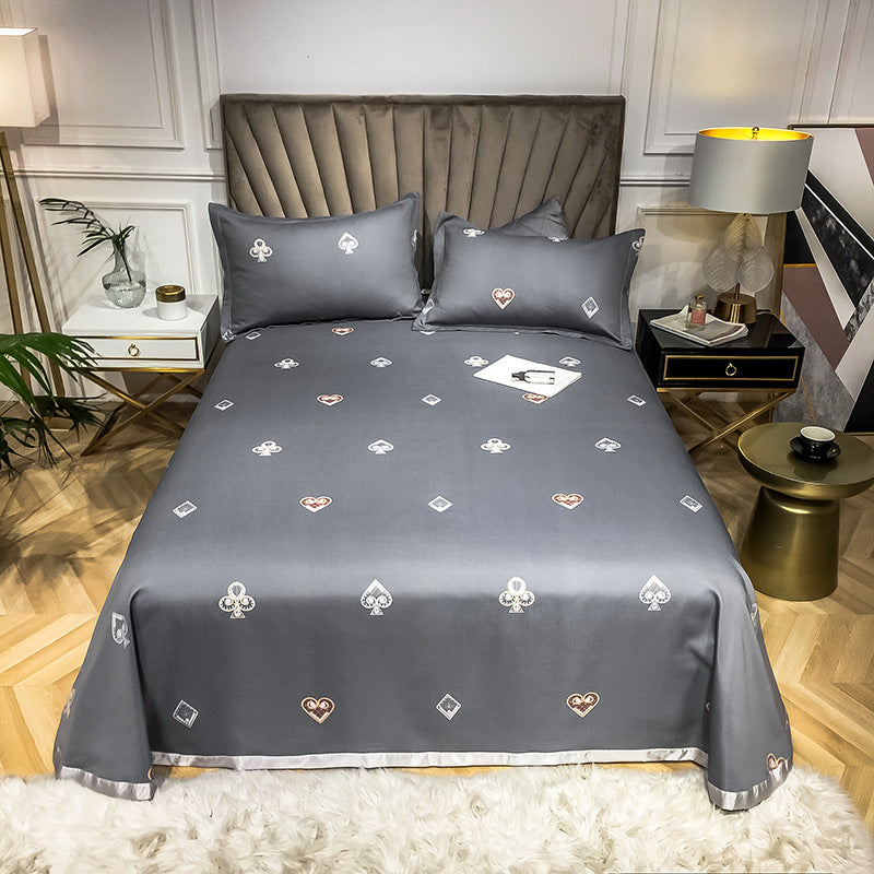 Parure 3 pcs en fibre de bambou. 3Pcs Printed Bamboo Fiber Pillowcases Set