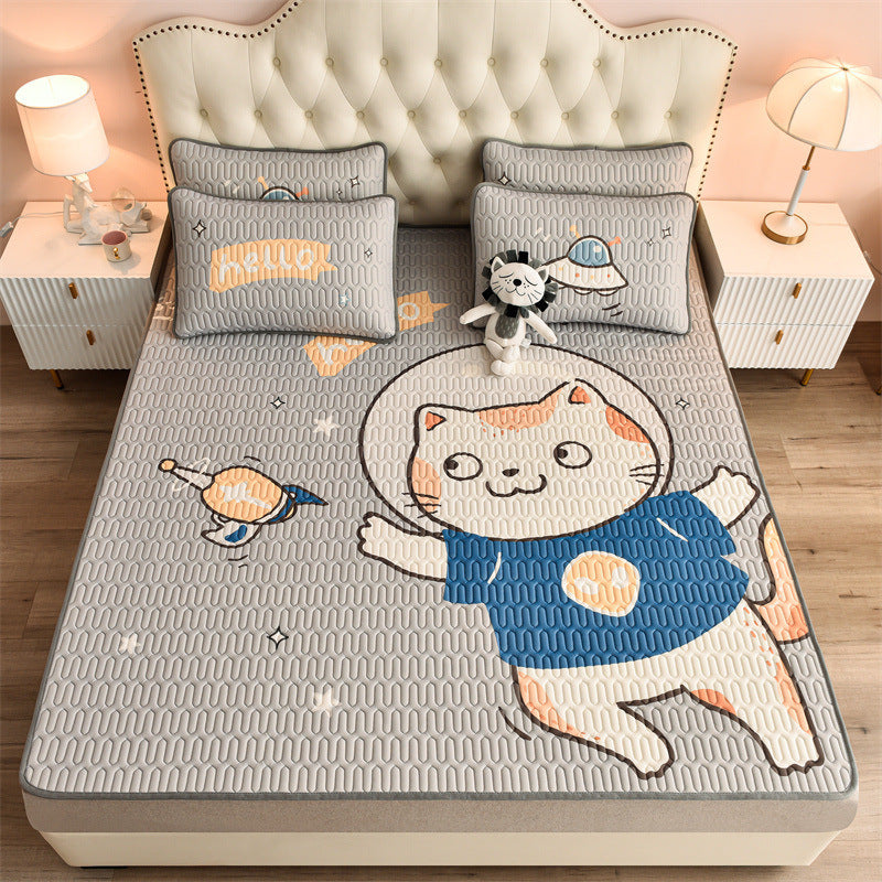 Parure de lit pour enfant 90x190cm. Bed Mattress Cover Silky Latex Pillowcase Set