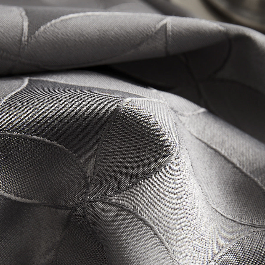 Rideau en jacquard gris foncé.  Dark Gray Bedroom Living Room Jacquard Blackout Window.