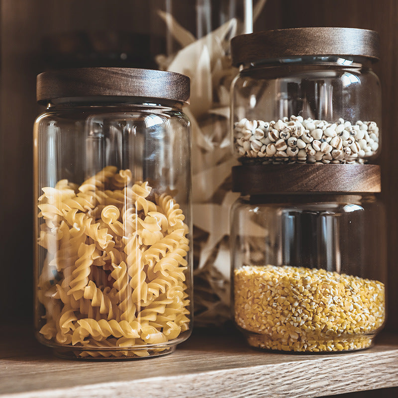 Boite de rangement pour condiments. Jar Kitchen Glass Bottle Storage.