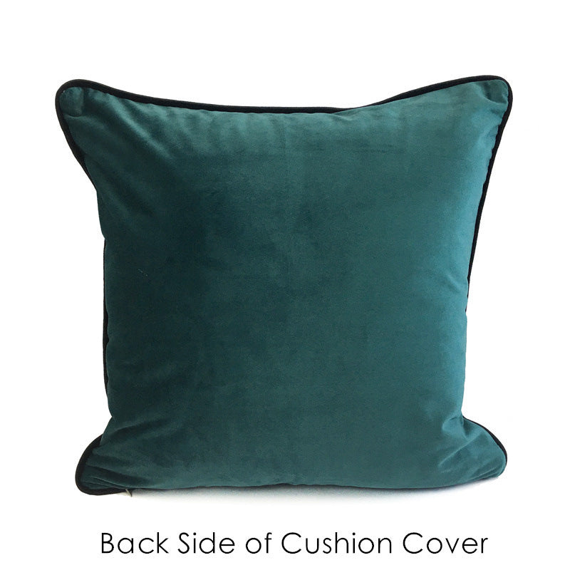 Housse de coussin en flanelle motifs feuillages.