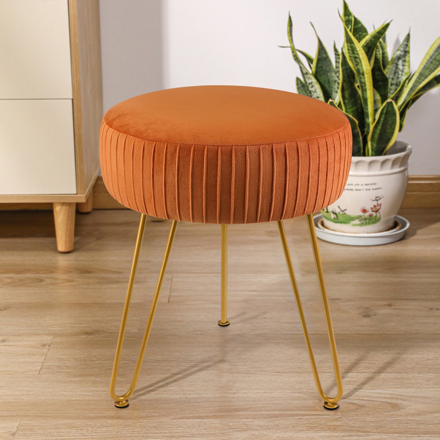 Tabouret en métal couleur chocolat pour coiffeuse.