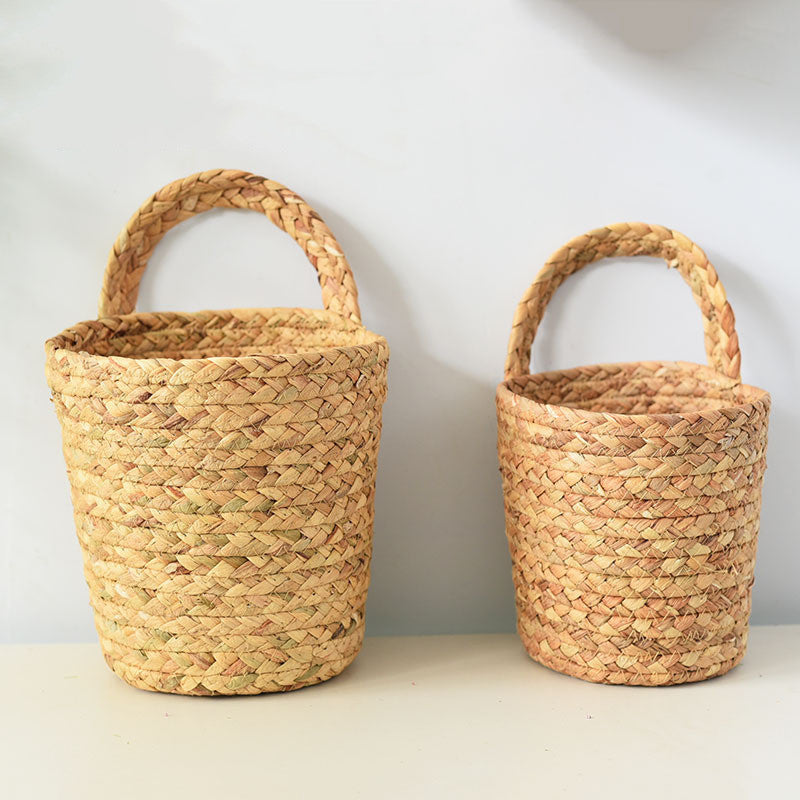 Panier suspendu tissé en osier pour plantes de jardin ou rangement pour chambre
