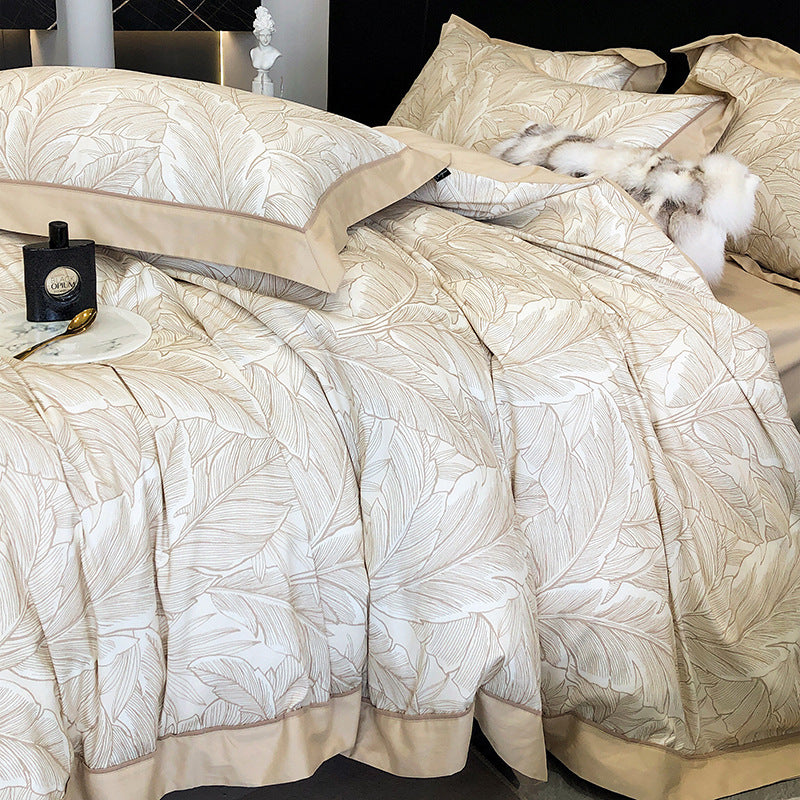 Parure de lit en coton imprimé, 4 pièces.