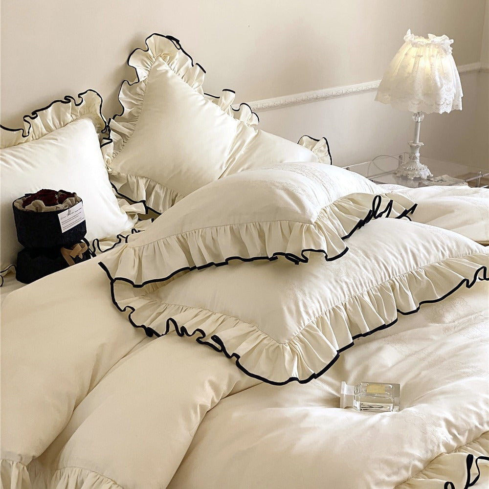 Parure de lit en coton à longues fibres français.