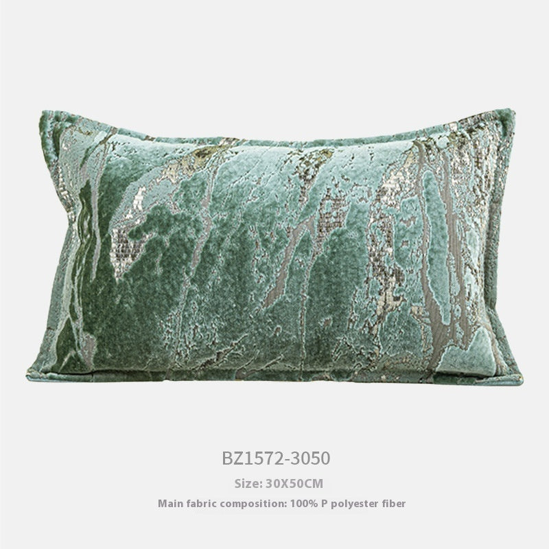 Coussin de canapé léger de luxe de style chinois vert émeraude.