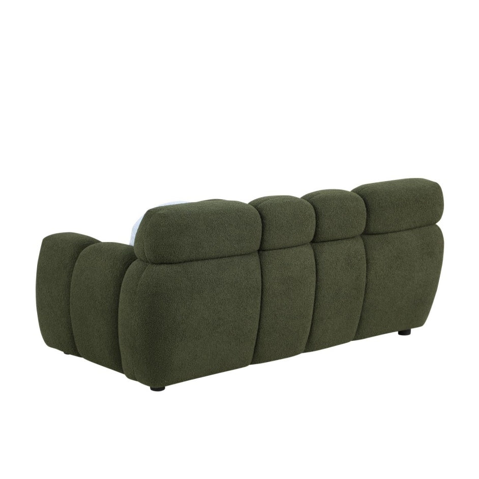 64.96 Length ,35.83inch Deepth, For USA People only, Marshmallow Sofa,boucle Sofa ,2 Seater, Olive Green BOUCLE