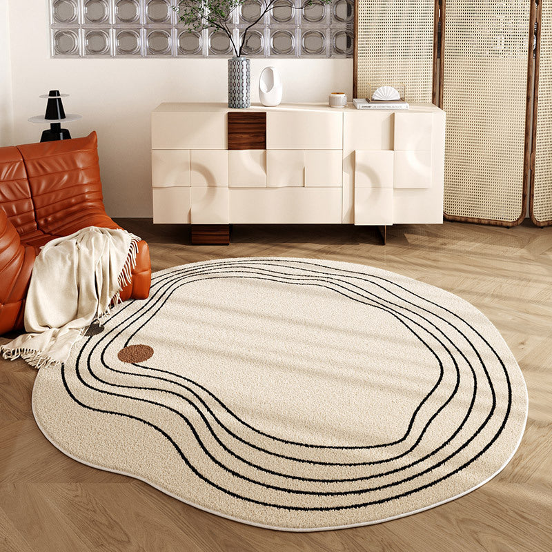 Tapis épais pour chambre à coucher en polyester.